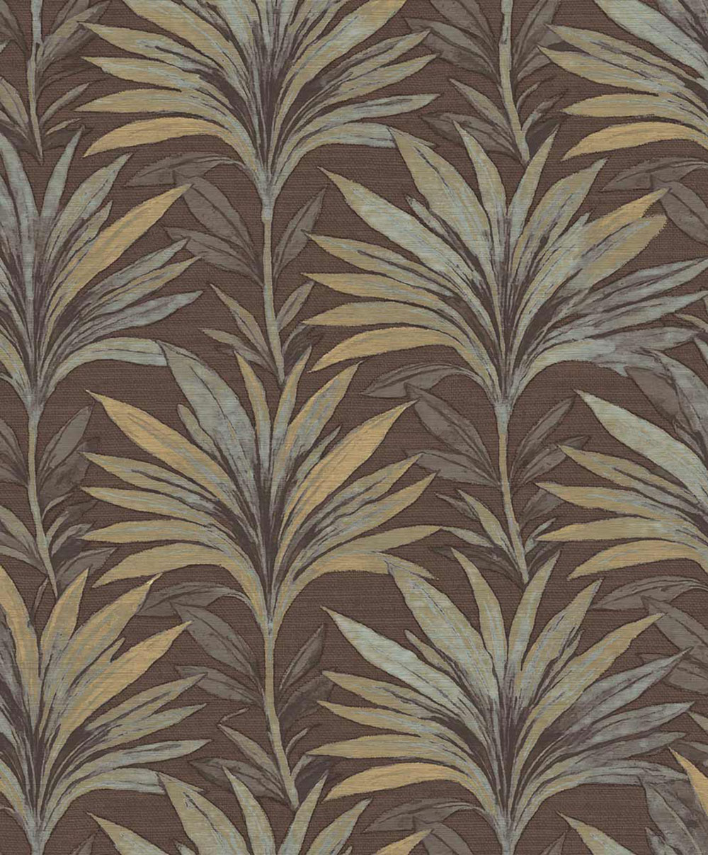 Tapete, braun, grau, Blätter, 5819, Jaipur, Parato by Cristiana Masi
