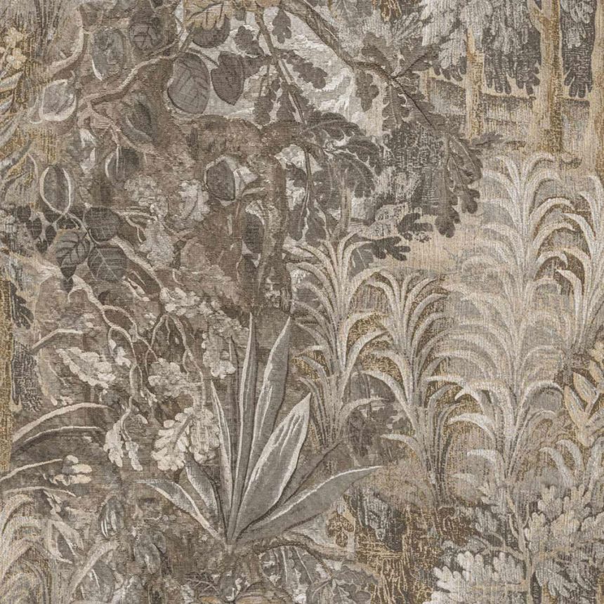 Tapete, grau, schwarz, Pflanzen, Blätter, 5821, Jaipur, Parato by Cristiana Masi