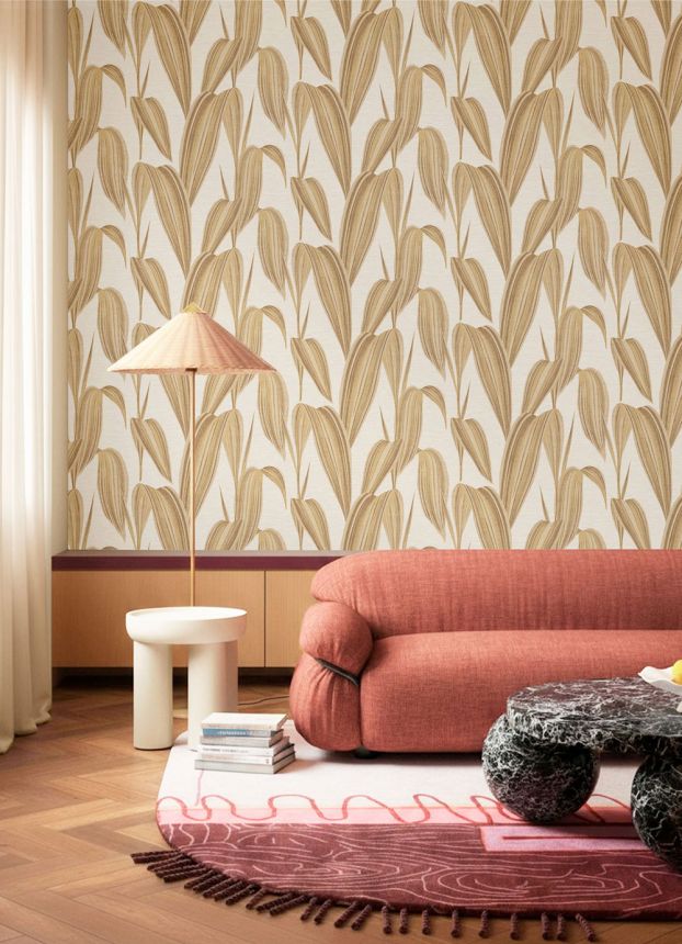 Tapete, beige, braun, Blätter, 5833, Jaipur, Parato by Cristiana Masi