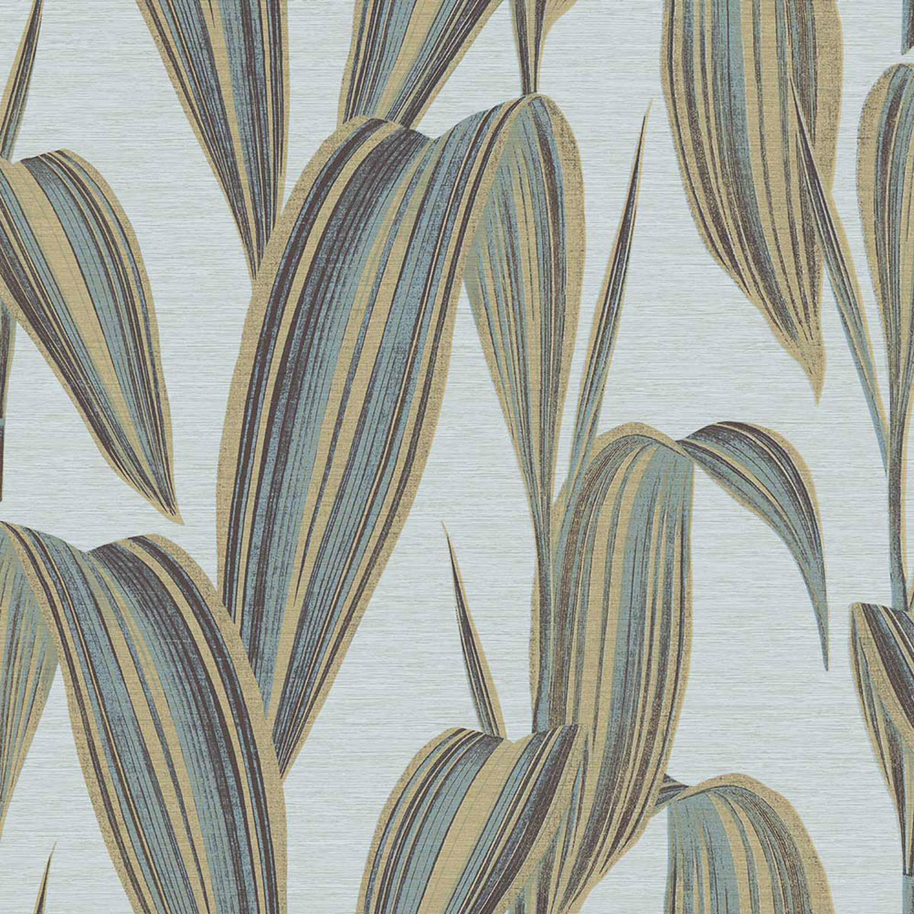 Tapete, blau, braun, Blätter, 5836, Jaipur, Parato by Cristiana Masi