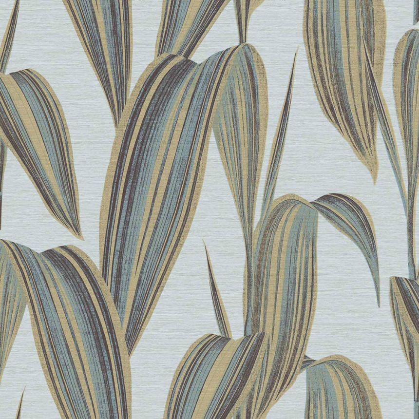 Tapete, blau, braun, Blätter, 5836, Jaipur, Parato by Cristiana Masi