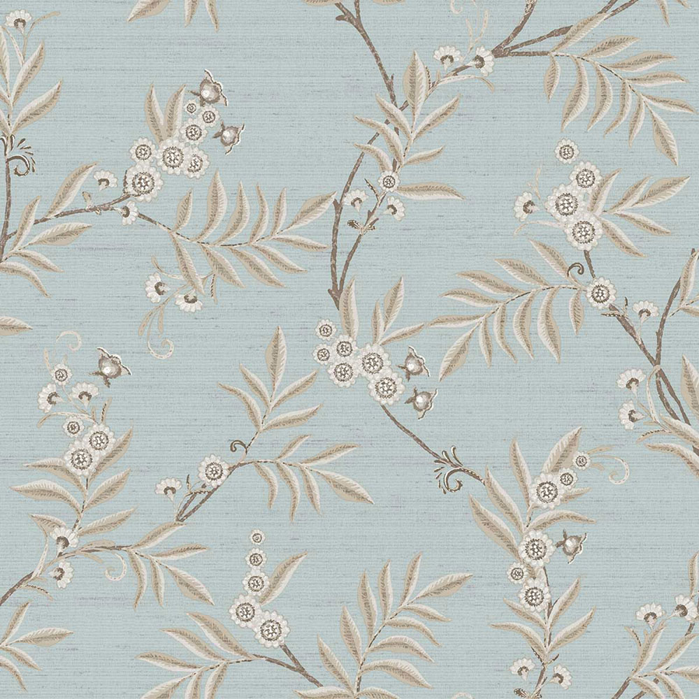 Tapete, hellblau, beige, blühende Zweige, 7706, Agora, Parato by Cristiana Masi