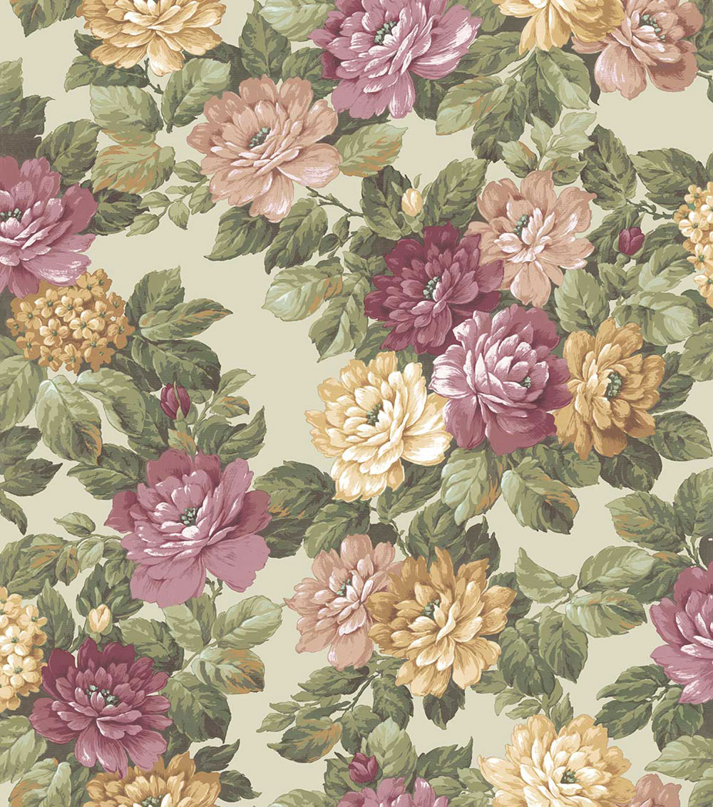 Blumentapete, grün, beige, 7718, Agora, Parato by Cristiana Masi