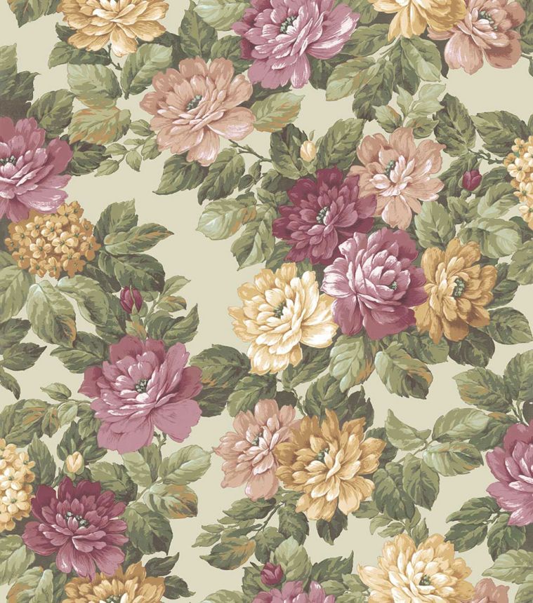 Blumentapete, grün, beige, 7718, Agora, Parato by Cristiana Masi