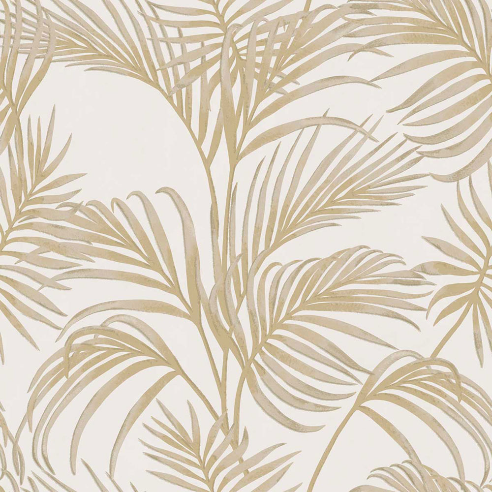 Luxuriöse creme-beige Tapete mit Palmblättern, 7731, Agora, Parato by Cristiana Masi