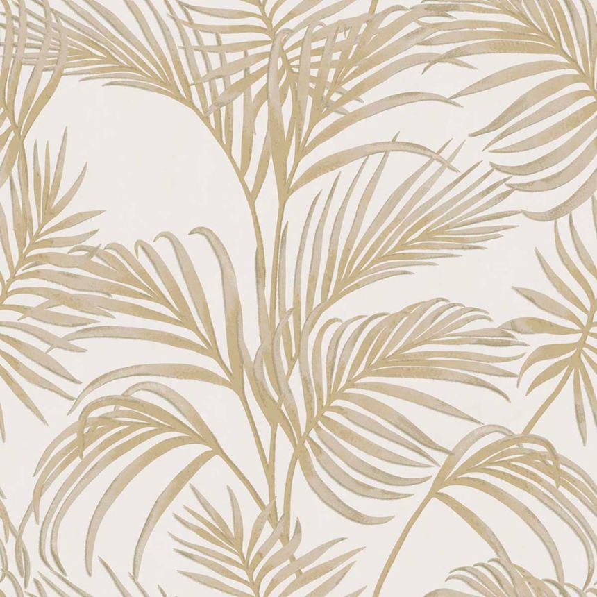 Luxuriöse creme-beige Tapete mit Palmblättern, 7731, Agora, Parato by Cristiana Masi