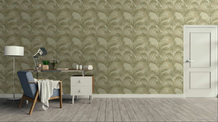 Luxuriöse grüne Tapete mit Palmblättern, 7735, Agora, Parato by Cristiana Masi
