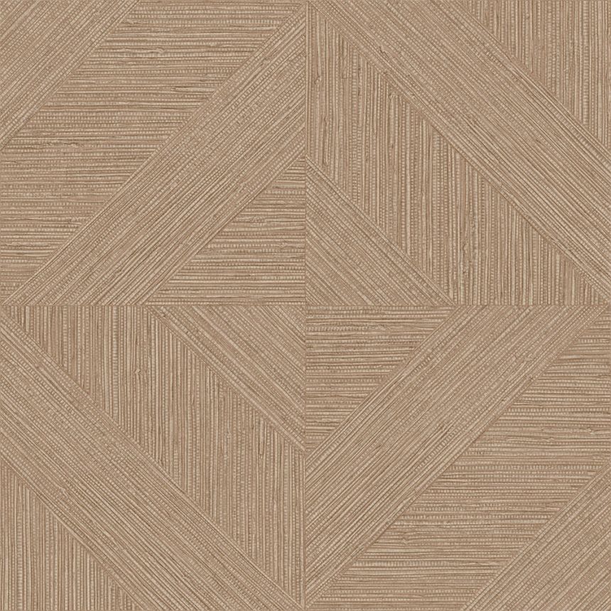 Tapete, Parkettmuster, Mattenstruktur, Braun, Beige, IM28015, Imani, Decoprint
