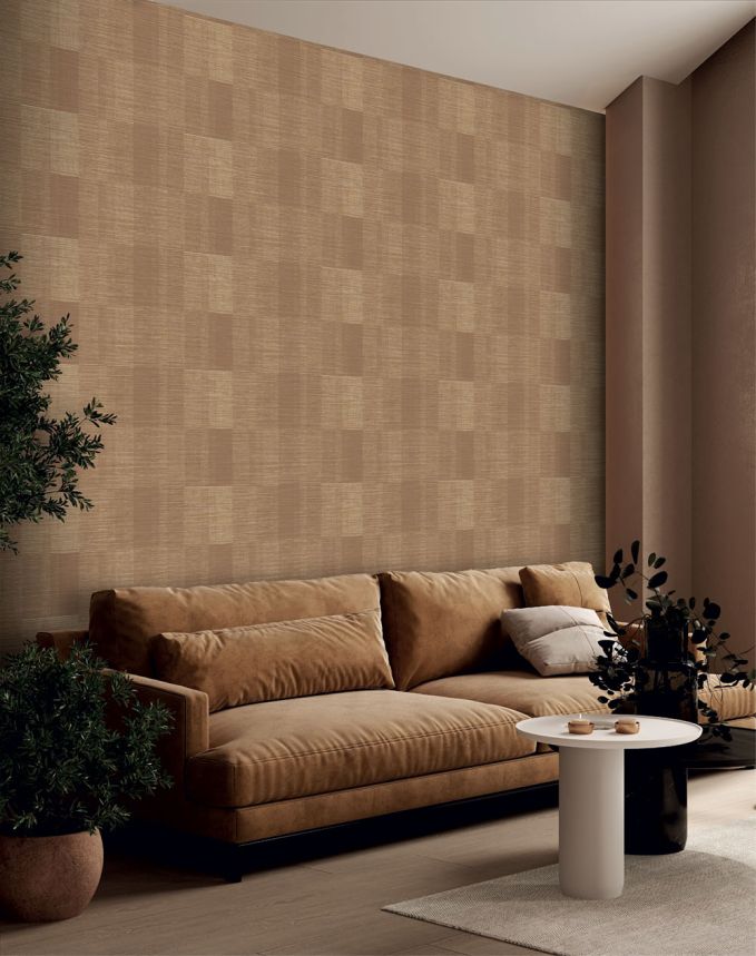 Geometrische Tapete, Orange, Braun, IM28031, Imani, Decoprint