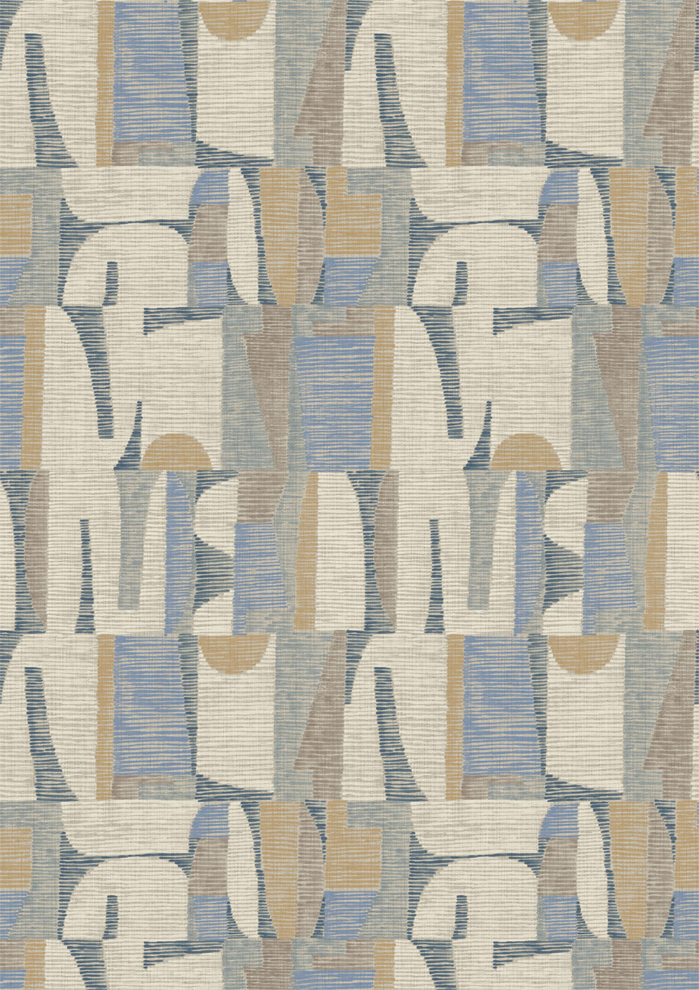Geometrische Fototapete, Beige, Blau, IMD28102, Imani, Decoprint