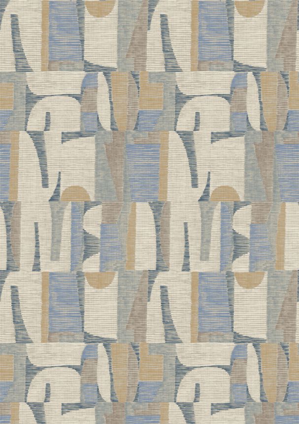 Geometrische Fototapete, Beige, Blau, IMD28102, Imani, Decoprint