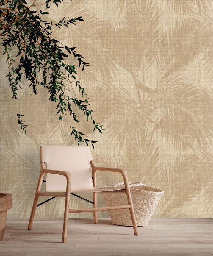 Fototapete, Palmblätter, Beige, Braun, IMD28122, Imani, Decoprint
