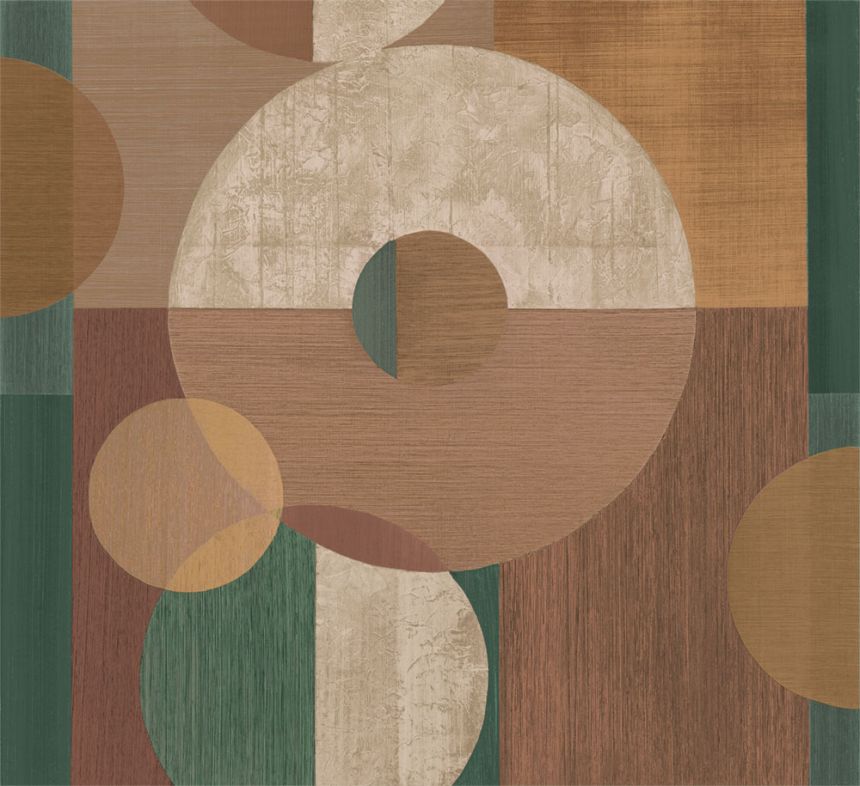 Geometrische Fototapete, Grün, Braun, IMD28141, Imani, Decoprint
