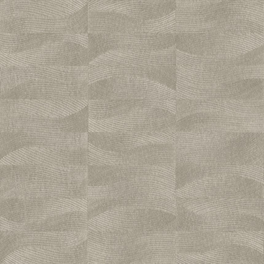 Tapete, Braun, Grau, Stickerei-Optik, Wellen, TN29021, Terra Nova, Decoprint