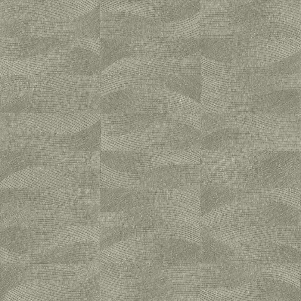 Tapete, Grün, Stickerei-Optik, Wellen, TN29022, Terra Nova, Decoprint