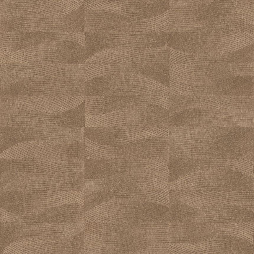 Tapete, Braun, Stickerei-Optik, Wellen, TN29024, Terra Nova, Decoprint