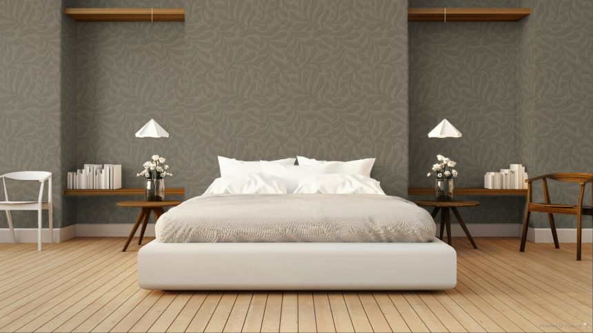 Tapete, Braun, Holzoptik, Blätter, TN29052, Terra Nova, Decoprint