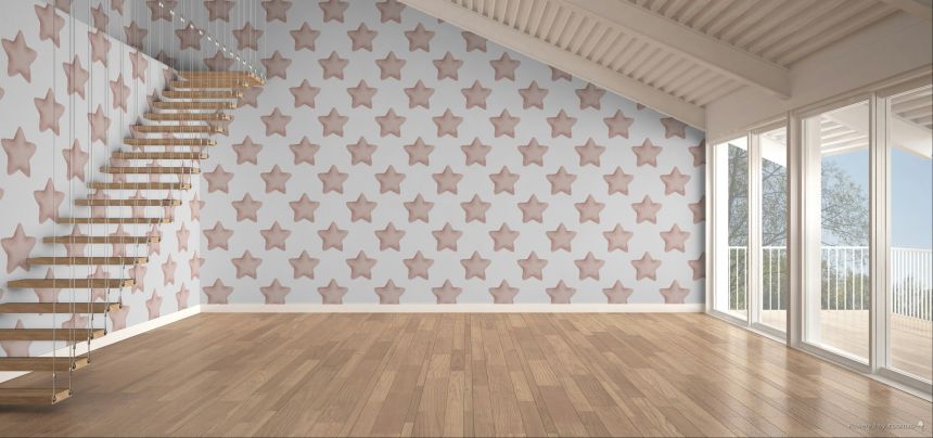 Tapete, rosa, weiß, Sterne, 4407, Momi, Parato by Cristiana Masi