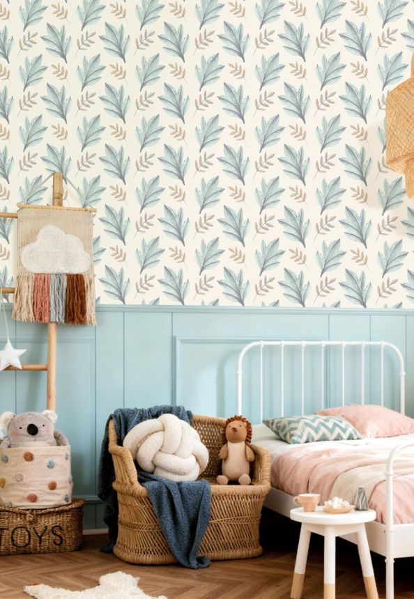 Tapete, blau, gold, Blätter, 4415, Momi, Parato by Cristiana Masi