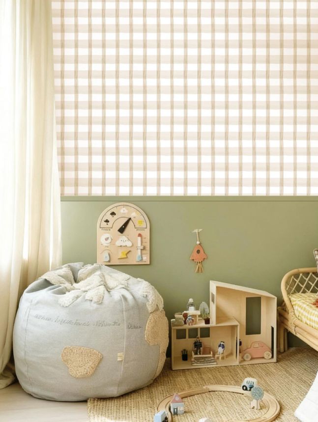 Tapete, beige, weiß, kariert, 4478, Momi, Parato by Cristiana Masi