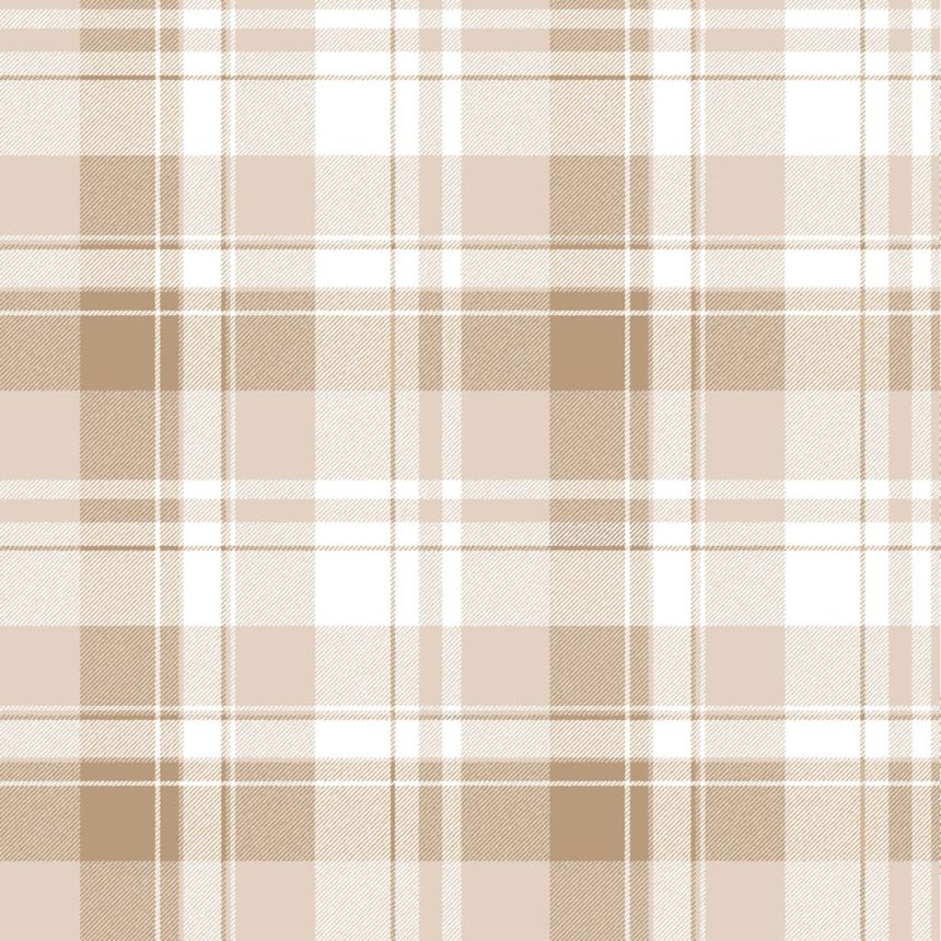 Tapete, braun, beige, karierte Stoffoptik, 4491, Momi, Parato by Cristiana Masi