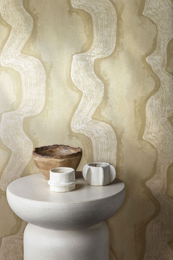 Fototapete, grau, beige, Wellen, DGTRA301-300, Traces, Masureel