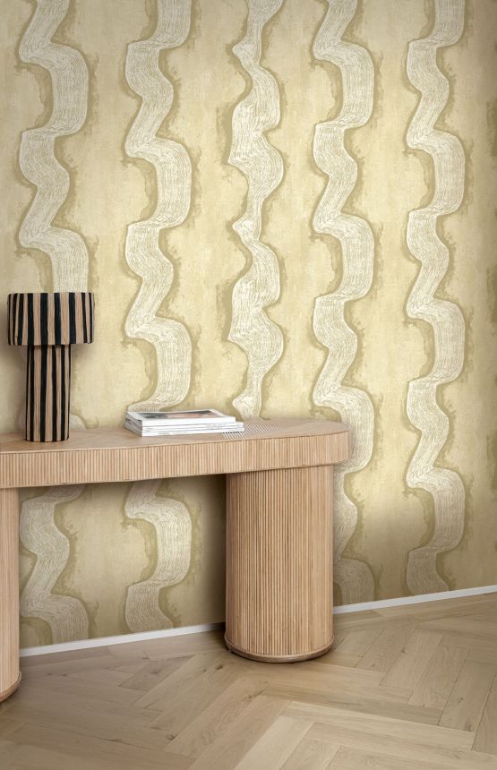 Fototapete, gold, beige, Wellen, DGTRA303-260, Traces, Masureel