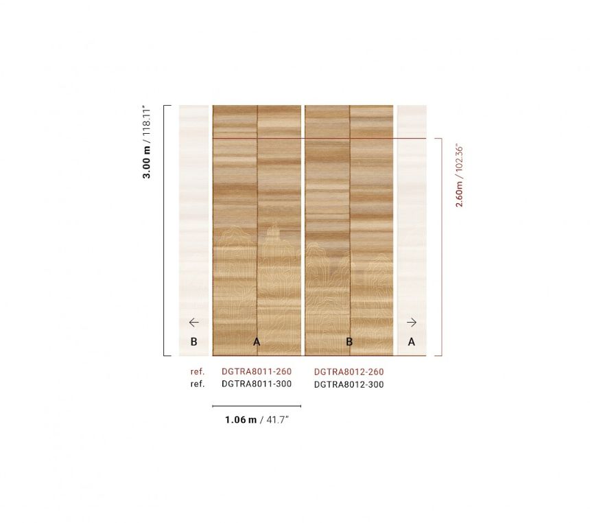 Fototapete, beige, braune Streifen, DGTRA8011-300, Traces, Masureel