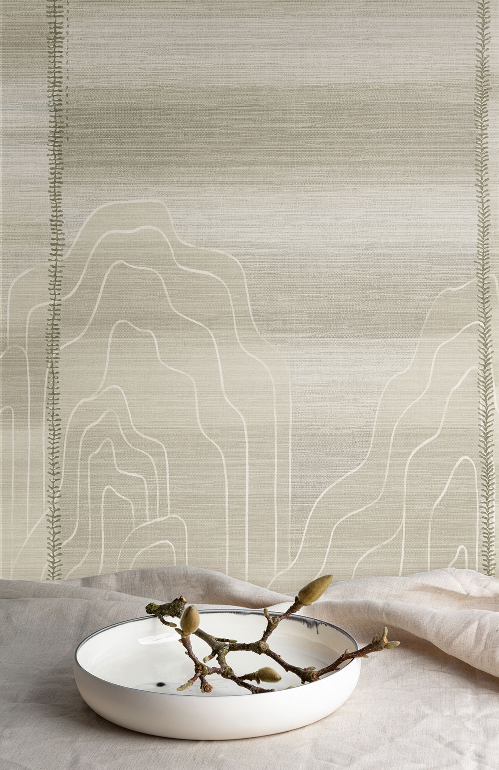Fototapete, beige, graue Streifen, DGTRA8031-260, Traces, Masureel