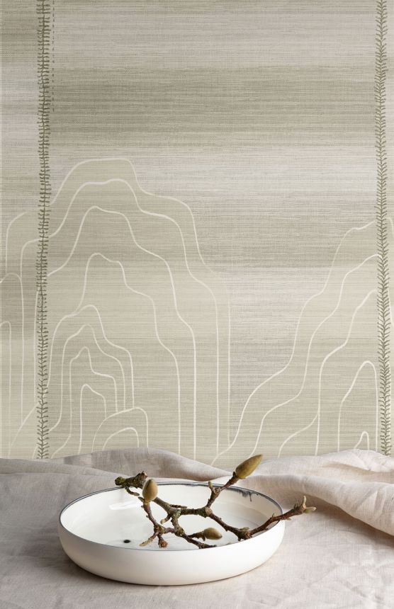 Fototapete, beige, graue Streifen, DGTRA8031-300, Traces, Masureel