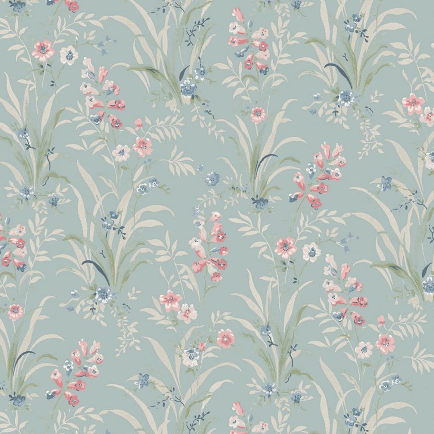 Tapete, Blau, Violett, Wildblumen, 122751, Laura Ashley 4