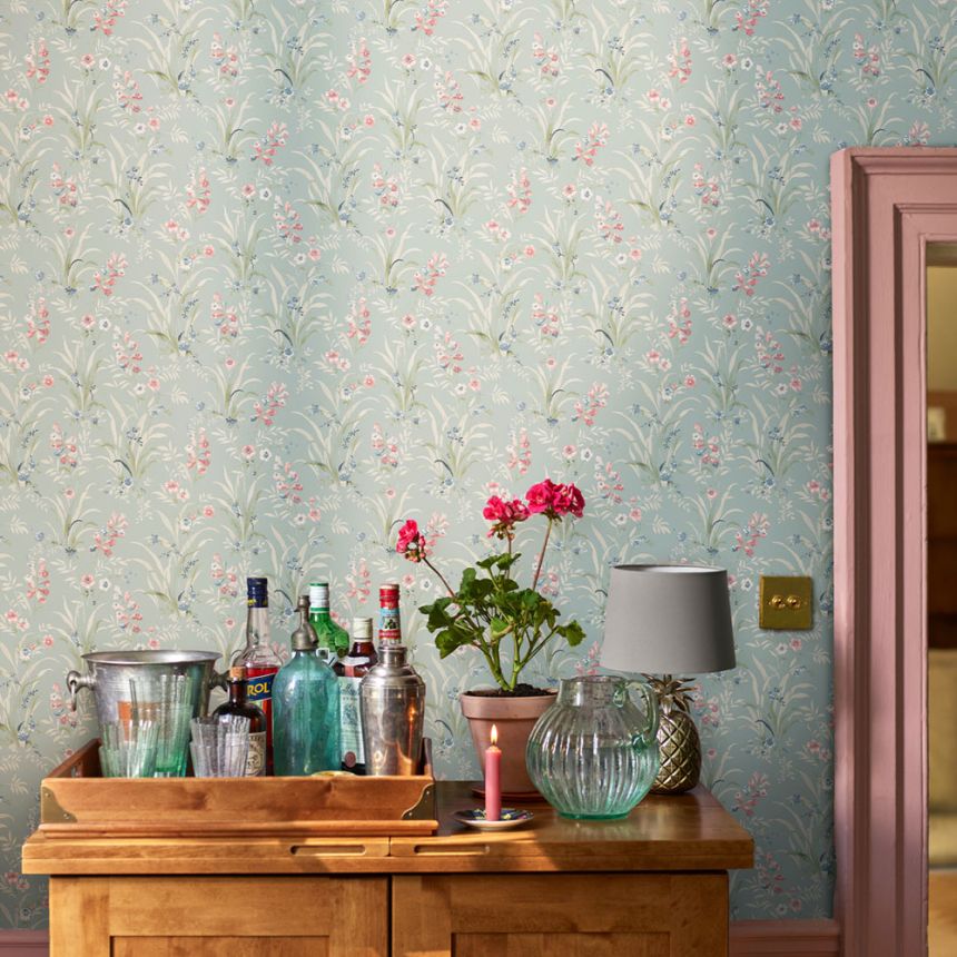 Tapete, Blau, Violett, Wildblumen, 122751, Laura Ashley 4