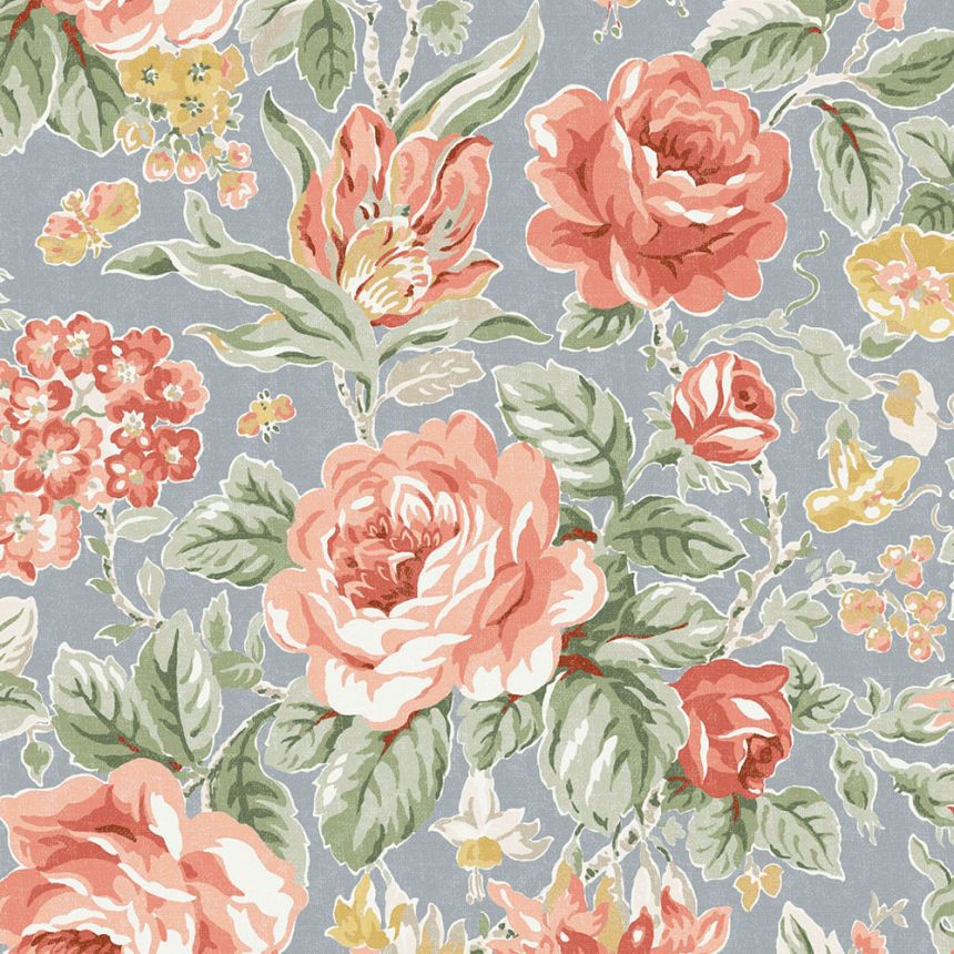 Tapete, Blau, Rot, Rosen, 122753, Laura Ashley 4