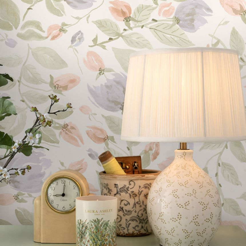 Blumentapete, Violett, Rosa, 122761, Laura Ashley 4