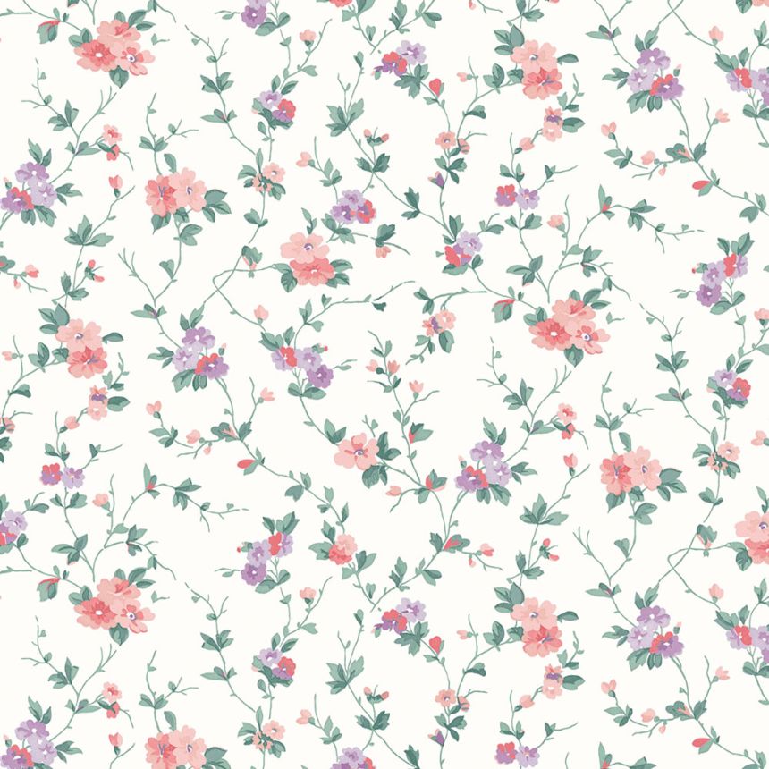 Tapete, Grün, Violett, Blüten, 122765, Laura Ashley 4
