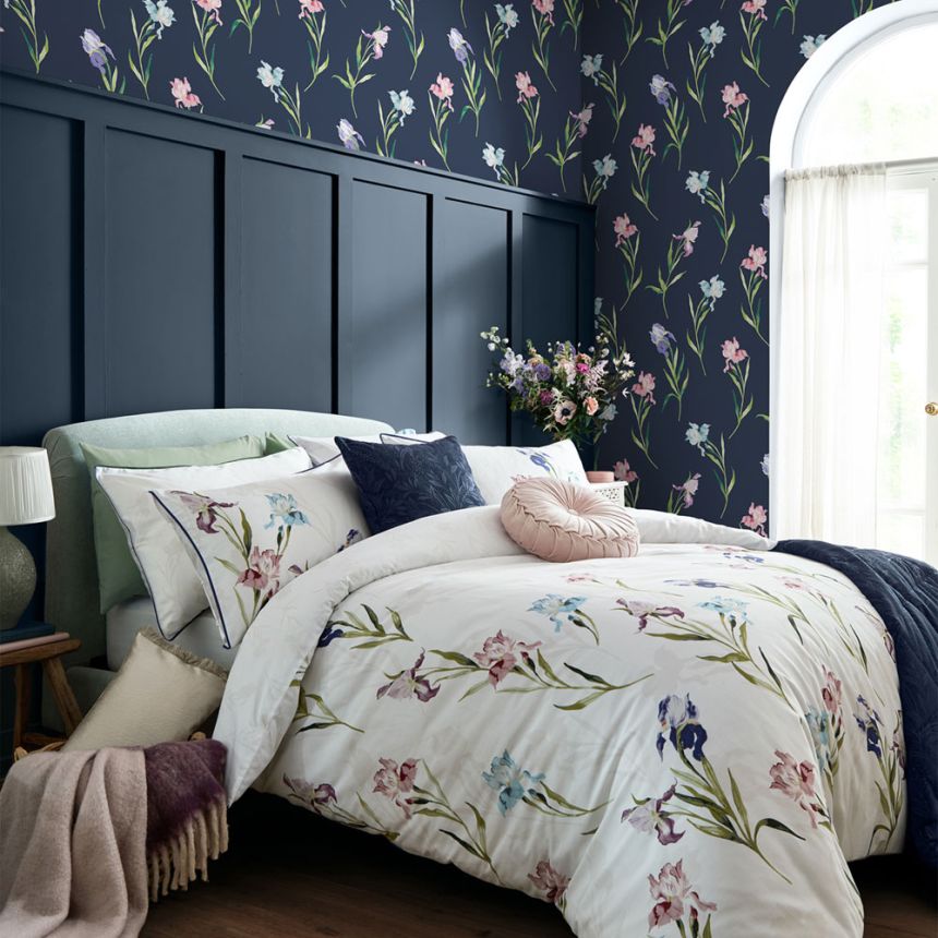 Tapete, Blau, Rosa, Schwertlilien, 127399, Laura Ashley 4