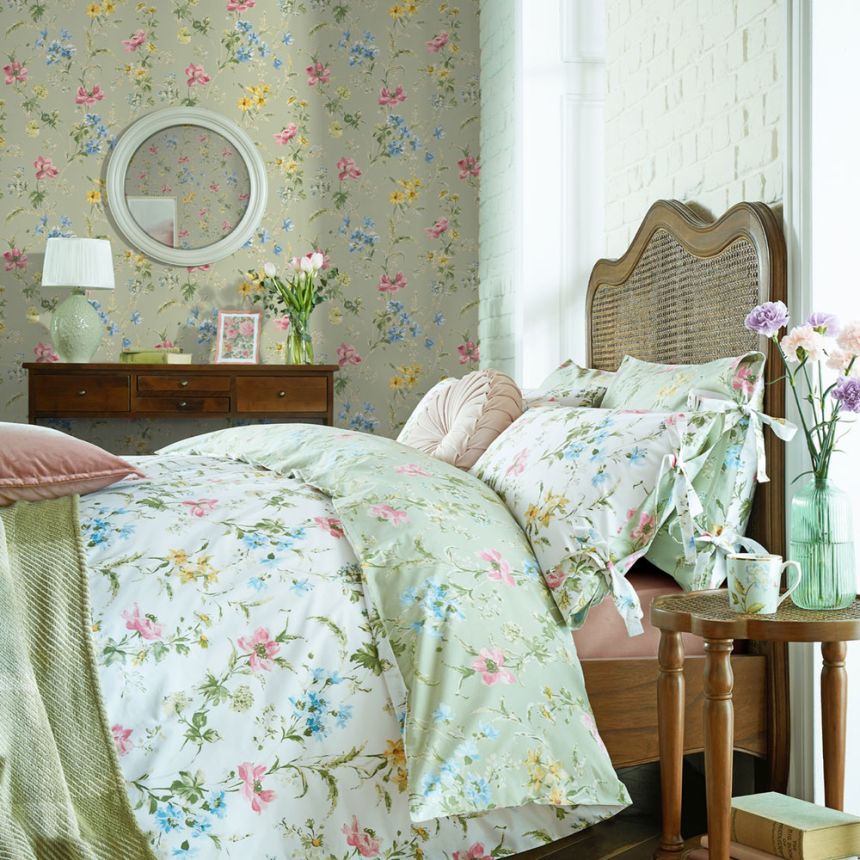 Tapete, Grün, Rosa, Mohnblüten, 127405, Laura Ashley 4