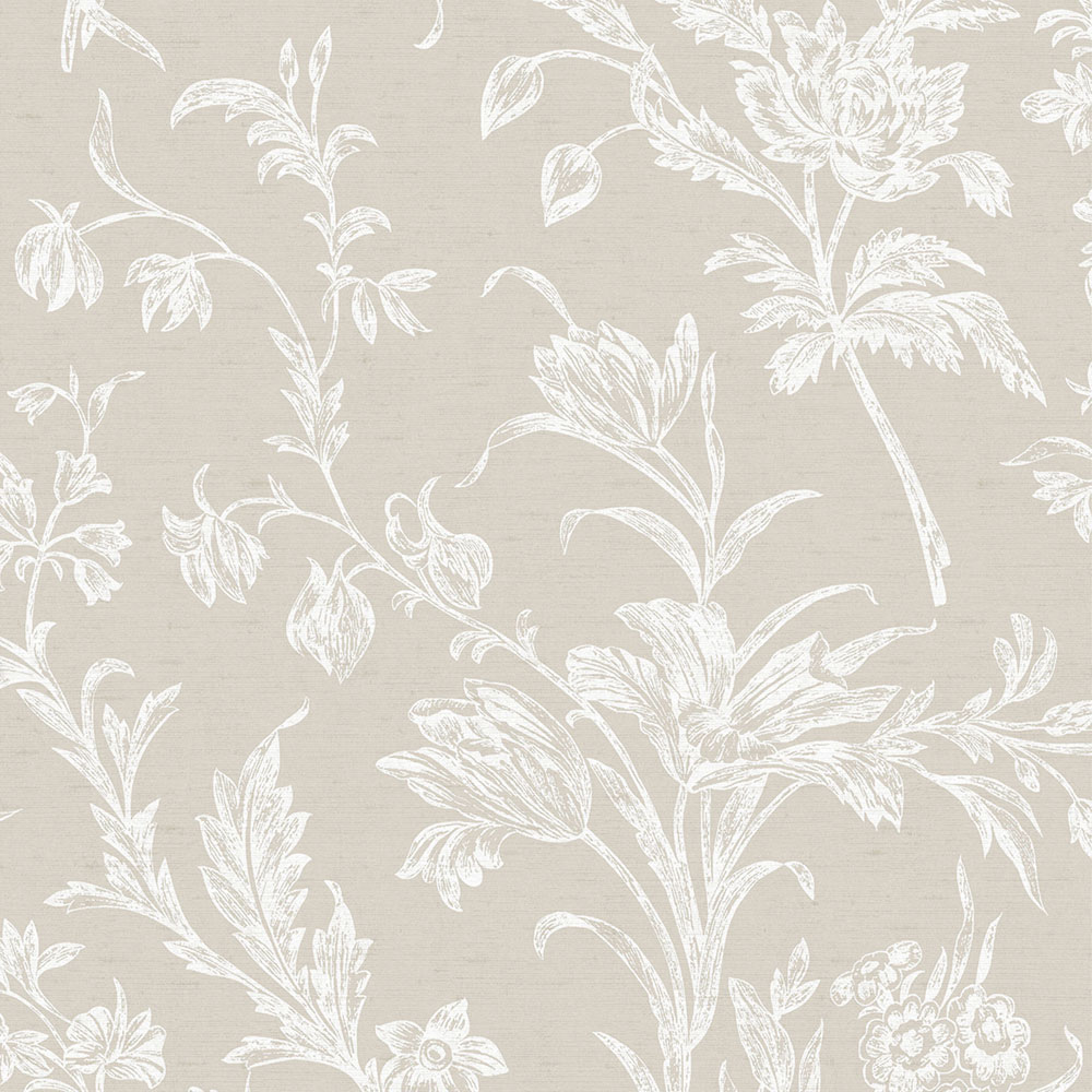 Tapete, Beige-Weiß, Blumenmuster, 127391, Laura Ashley 4