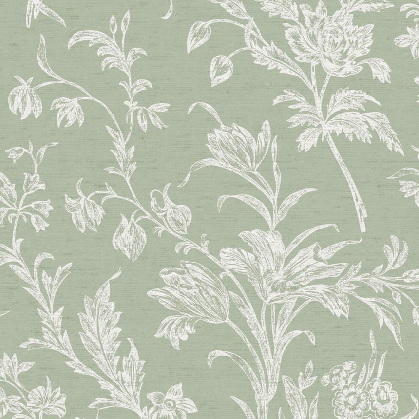 Tapete, Grün-Weiß, Blumenmuster, 130116, Laura Ashley 4