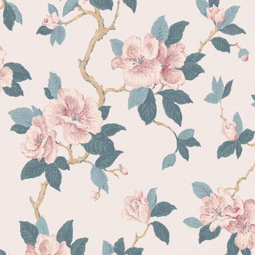 Blumentapete, Rosa, Blau, 130096, Laura Ashley 4