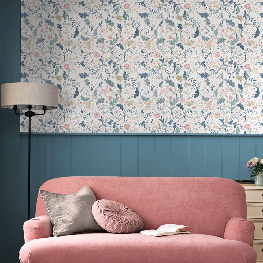 Tapete, Weiß, Beige, Blumen, 130099, Laura Ashley 4