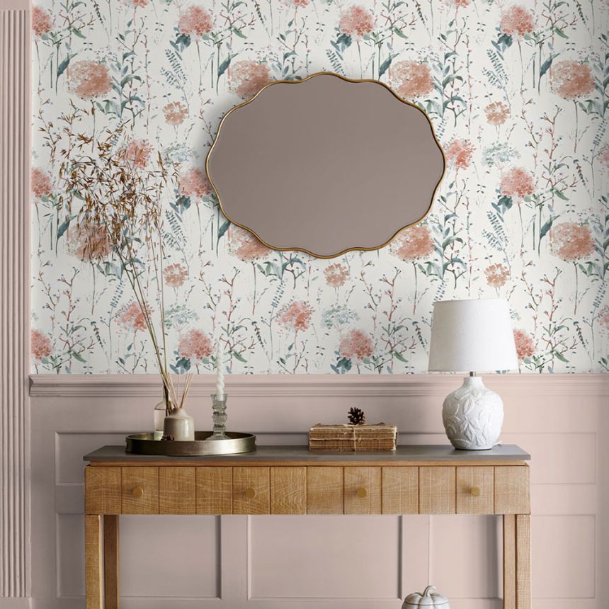 Tapete, Weiß, Blau, Blumenmuster, 130104, Laura Ashley 4