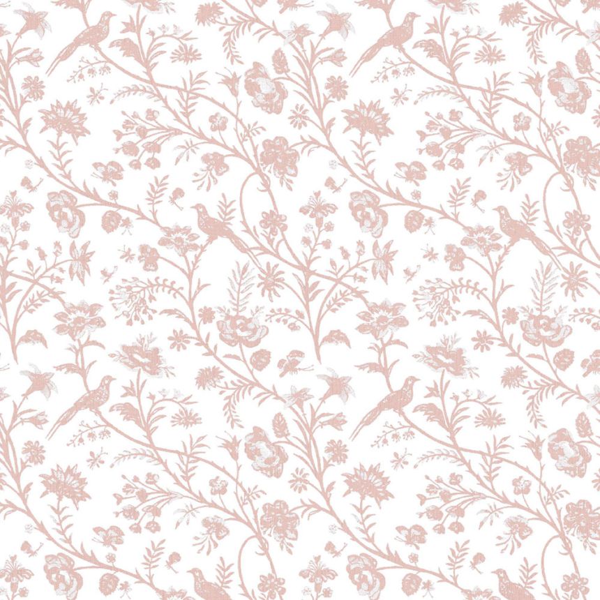 Tapete, Weiß, Rosa, Rosen, Vögel, 130108, Laura Ashley 4