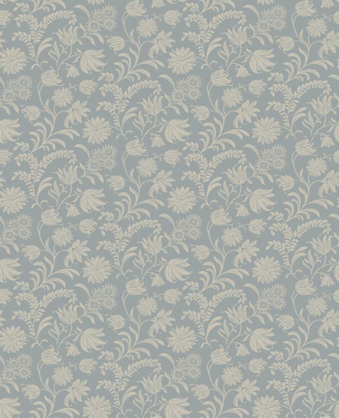 Tapete, Blau, Grau, Blumenmuster, 140317, Laura Ashley 4