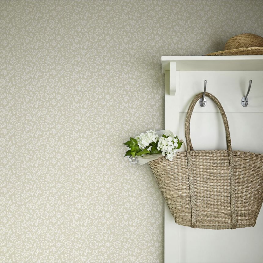 Tapete, Beige-Weiß, Blumenmuster, 140327, Laura Ashley 4