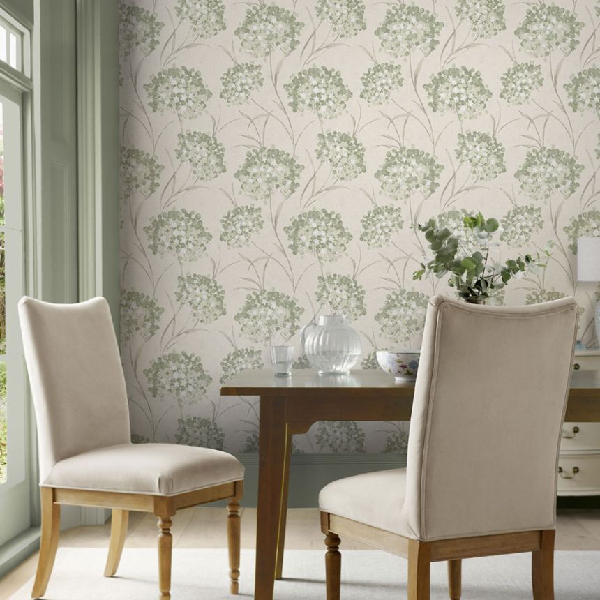 Tapete, Grün, Grau, Blumenmuster, 140331, Laura Ashley 4