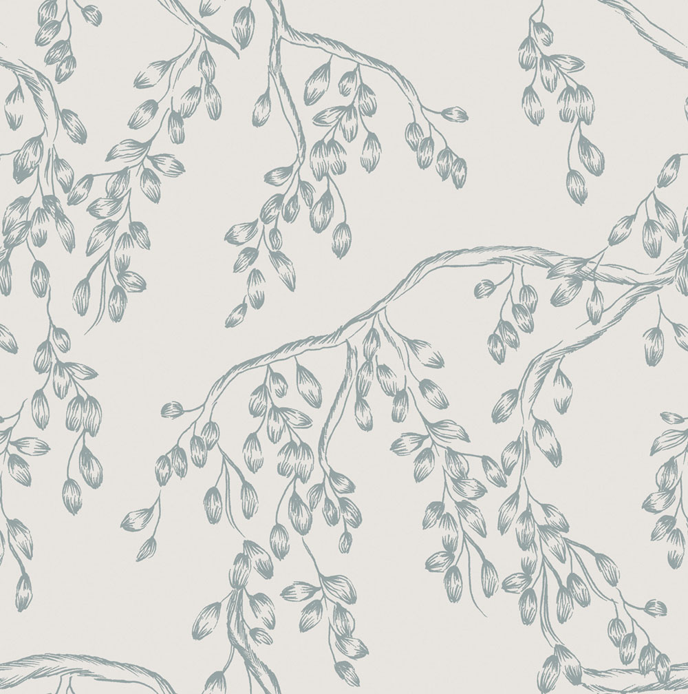 Tapete, Weiß-Blau, Zweige, 140334, Laura Ashley 4