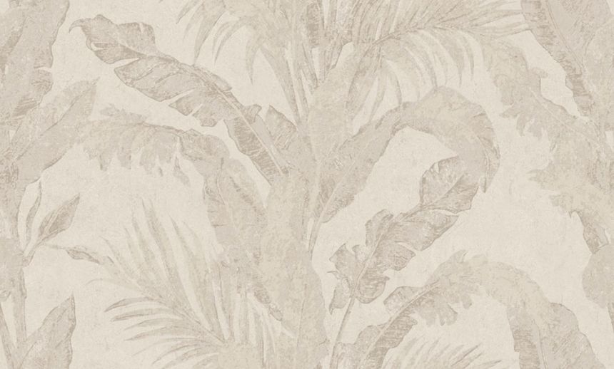 Luxustapete, beige, weiß, Blätter, Spachtelputzoptik, 6602, Metamorphosis, Parato by Cristiana Masi