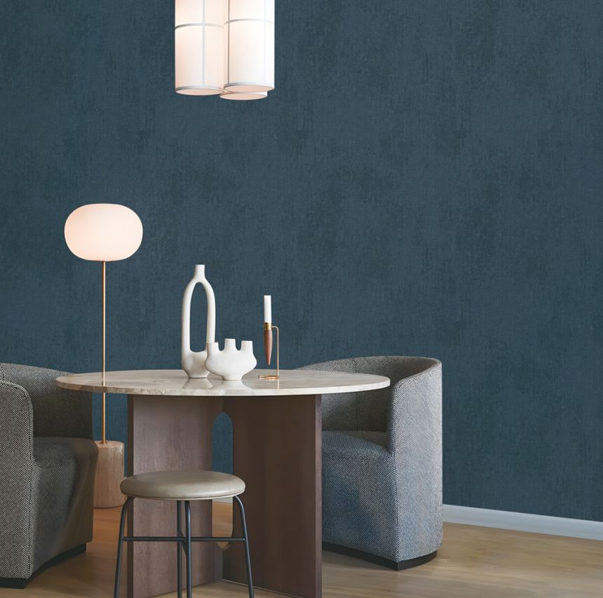 Tapete, blau, Stoffoptik, AU41304, Aurelia, Prestige Wallcoverings