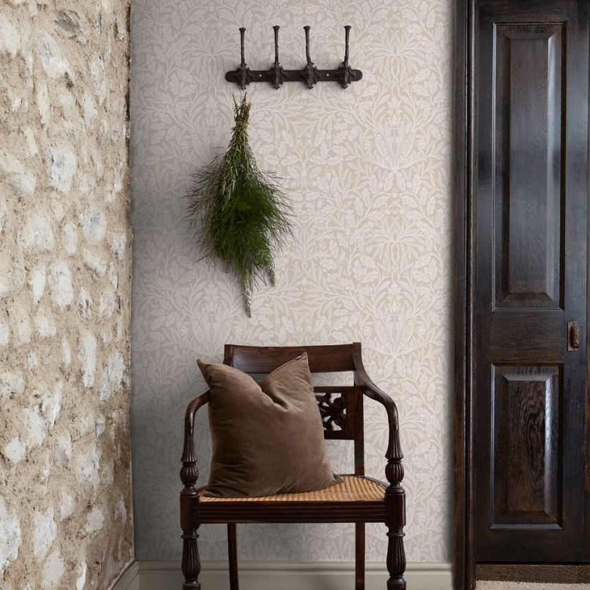 Tapete, Beige, Blumen, Blätter, 140491, William Morris at Home vol. 2